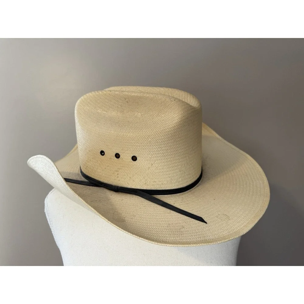 MHT 10X Master Hatter of Texas Western Cowboy Hat Straw Made in USA Size Large
